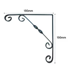 Ornamental Scroll Shelf Brackets Granite 150 x 150mm 10 Pack -Cheap Brackets Store 101VJ A2