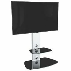 AVF Lucerne FSL700LUCS TV Stand Silver Body / Black Glass -Cheap Brackets Store 159HP A3