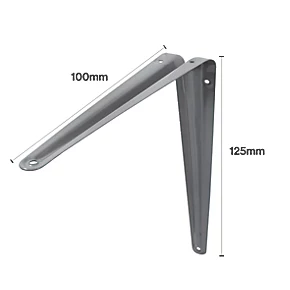 London Shelf Brackets Grey 125 x 100mm 20 Pack 4 London Shelf Brackets Grey 125 x 100mm 20 Pack - Image 2