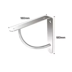 Cove Shelf Brackets Chrome 180 x 180mm 4 Pack -Cheap Brackets Store 211VJ A2