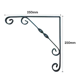 Ornamental Scroll Shelf Brackets Granite 250 x 250mm 10 Pack 5 Ornamental Scroll Shelf Brackets Granite 250 x 250mm 10 Pack - Image 3