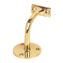 Handrail Bracket Polished Brass 65mm