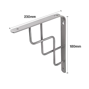 Step Shelf Brackets Silver 230 x 180mm 4 Pack 4 Step Shelf Brackets Silver 230 x 180mm 4 Pack - Image 2