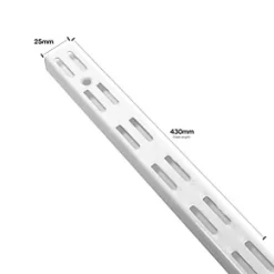 RB UK Antibacterial Twin Slot Uprights White 430 x 25mm 2 Pack -Cheap Brackets Store 611VJ A2