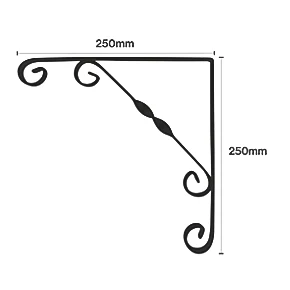 Ornamental Scroll Shelf Brackets Black 250 x 250mm 10 Pack 4 Ornamental Scroll Shelf Brackets Black 250 x 250mm 10 Pack - Image 2
