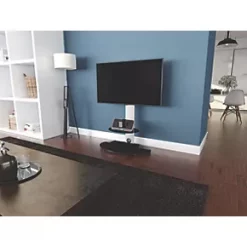 AVF Lugano FSL800LUSW TV Stand Satin White Body / Black Glass -Cheap Brackets Store 874HP A4