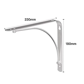 Arc Shelf Brackets Silver 230 x 180mm 4 Pack 4 Arc Shelf Brackets Silver 230 x 180mm 4 Pack - Image 2
