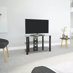 AVF SDC800CMBB TV Stand Black Body / Black Glass -Cheap Brackets Store 930HP A4