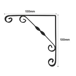 Ornamental Scroll Shelf Brackets Black 100 x 100mm 10 Pack 5 Ornamental Scroll Shelf Brackets Black 100 x 100mm 10 Pack -Cheap Brackets Store 961VJ A1