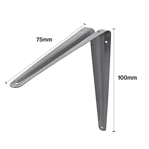 London Shelf Brackets Grey 100 x 75mm 20 Pack 4 London Shelf Brackets Grey 100 x 75mm 20 Pack - Image 2